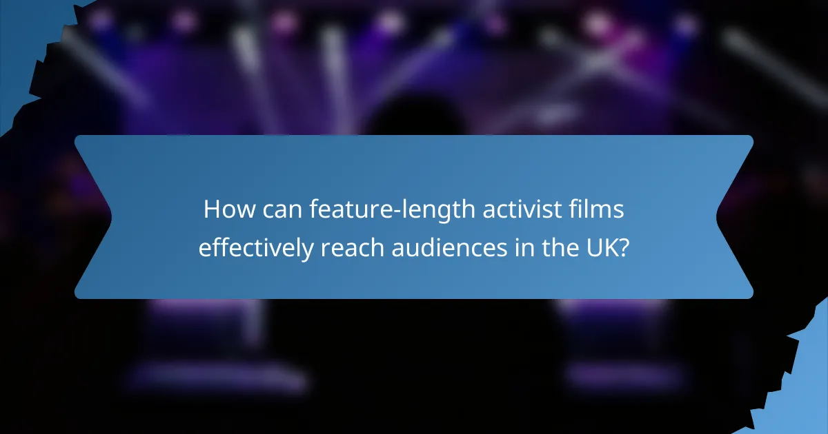 How can feature-length activist films effectively reach audiences in the UK?