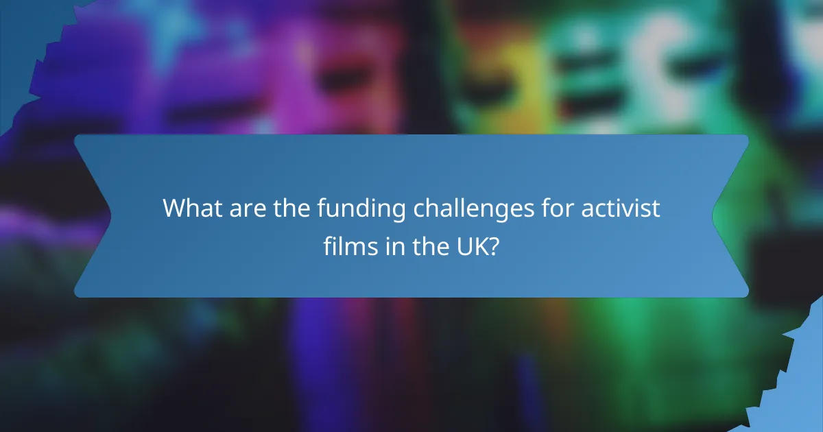 What are the funding challenges for activist films in the UK?
