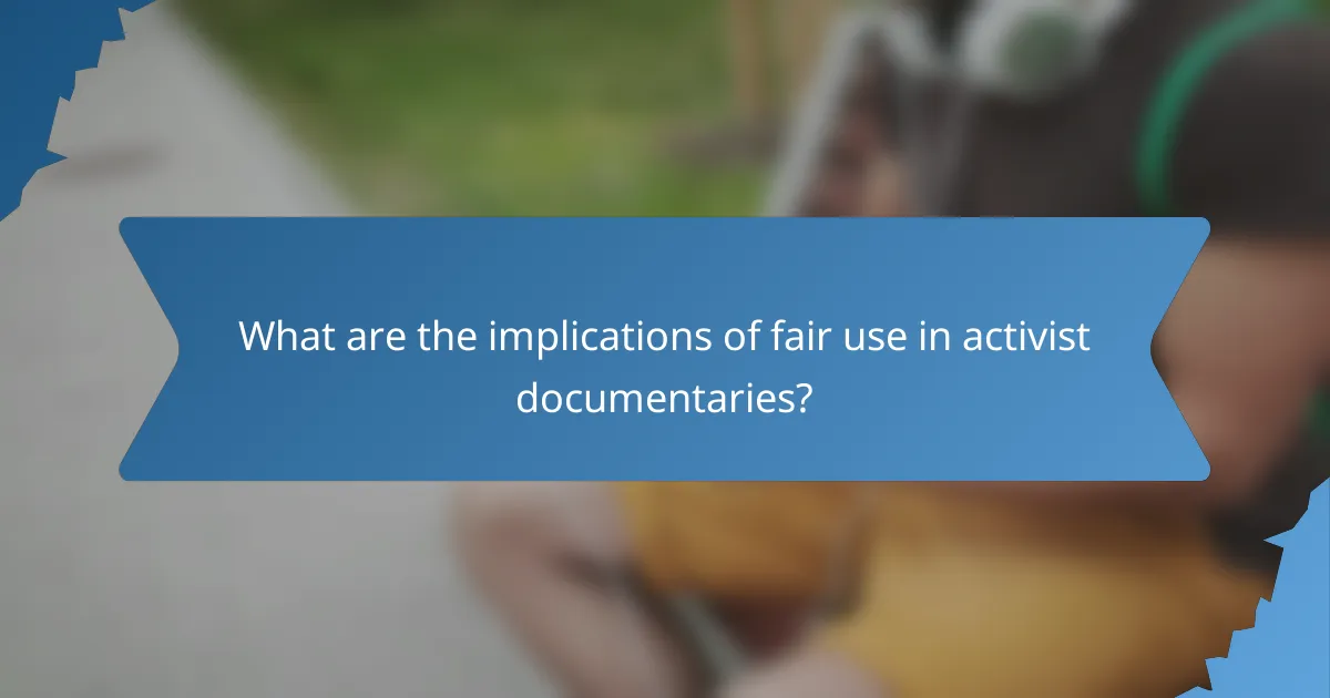 What are the implications of fair use in activist documentaries?
