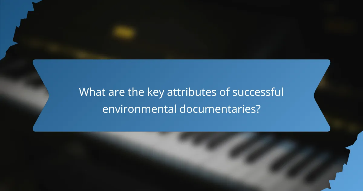 What are the key attributes of successful environmental documentaries?