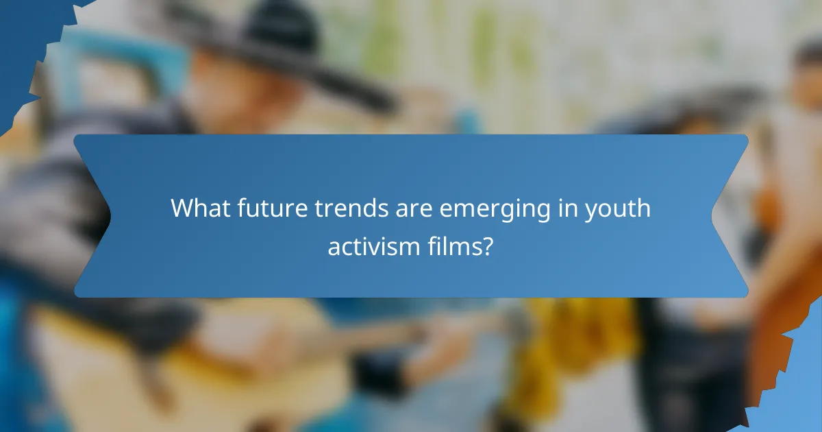What future trends are emerging in youth activism films?